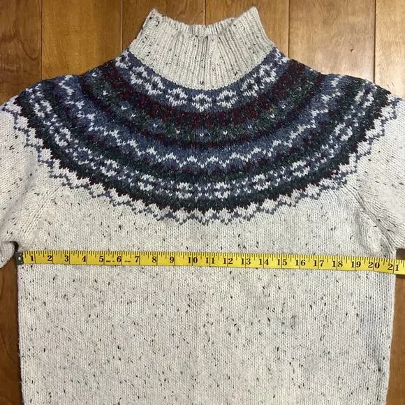 Vintage Croft & Barrow Nordic Fair Isle Wool Blend Sweater M Chunky Knit Cozy - Picture 4 of 8